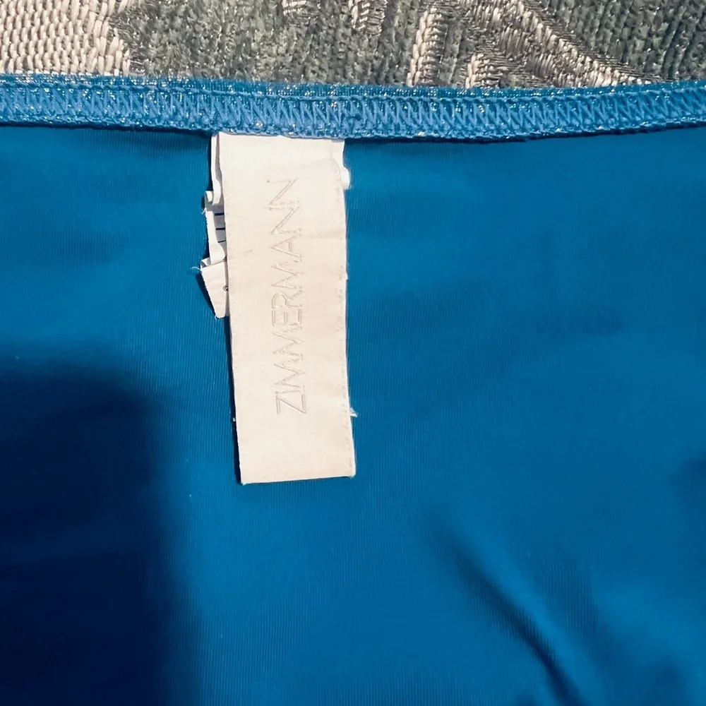 Zimmermann Raie Lurex Blue Iris Tie Bikini Set